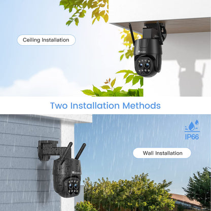 Ctronics 2.5K 4MP 6X Hybrid-Zoom Dual-Objektiv WLAN Kamera Aussen