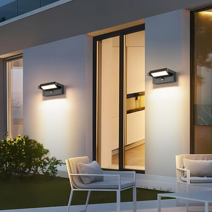 LED Wandleuchte Aussen/Innen 22W Bewegungsmelder Warmweiss – Schwarz