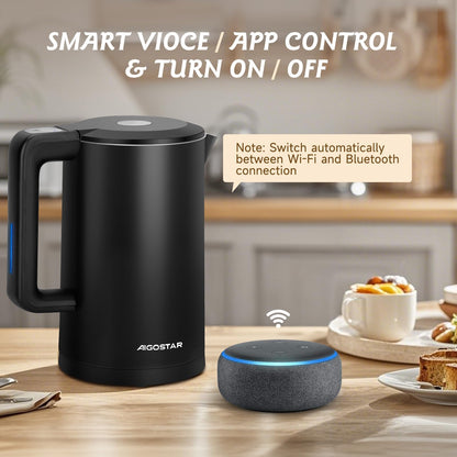 Aigostar Smart Wasserkocher mit Temperatureinstellung, 1,7 L, schwarz