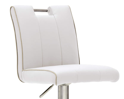 Robas Lund CA.STA Barhocker weiss – PU/Edelstahl drehbar