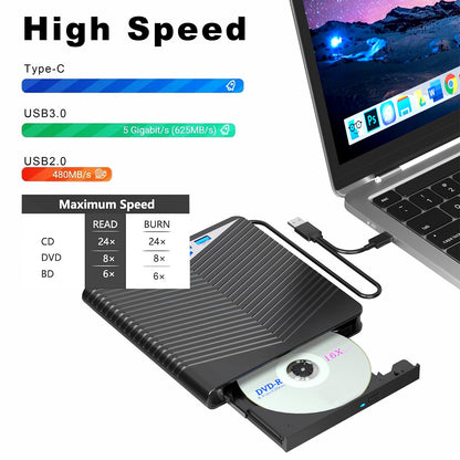 Externes Blu-ray Laufwerk USB 3.0 Typ-C – Ultra HD Recorder