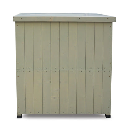 HABAU Laura Gartenschrank wetterfest Massivholz - Grau lasiert