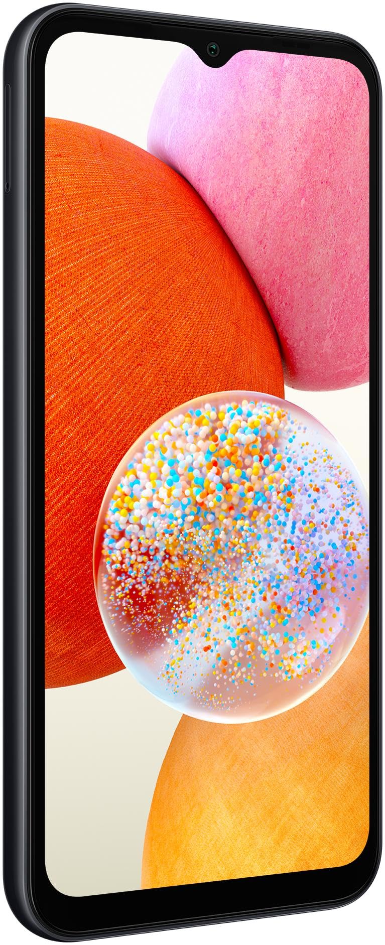 Samsung Galaxy A14 A145 Android Smartphone - 128GB. Rechteckiges, schwarzes Smartphone für mobile Kommunikation und Apps.