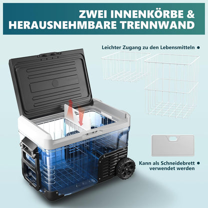 EUHOMY Auto-Kühlschrank 35L Kompressor Kühlbox 12V mit App-Steuerung