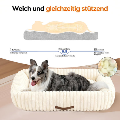 Upvilla Hundebett für grosse Hunde, waschbar, Beige, 92 × 69 cm