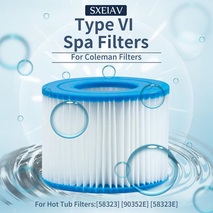 SXEIAV Filterkartuschen Typ VI, 16 Stück, für Bestway Flowclear Spa