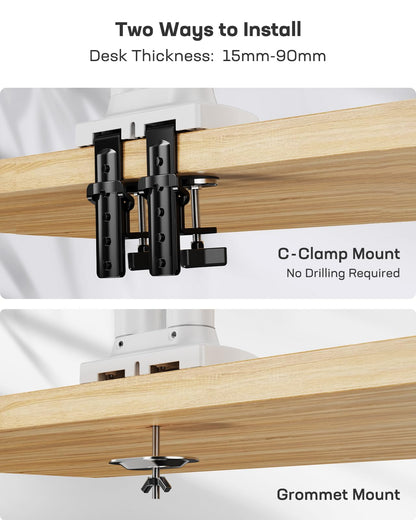 HUANUO Monitor Halterung 2 Monitore Bildschirmhalterung - Weiss