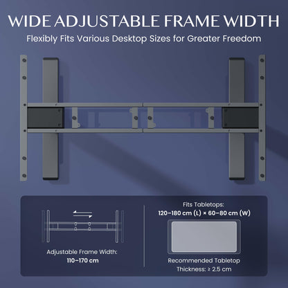 FLEXISPOT PRO Elektrisches Höhenverstellbares Tischgestell - Grau