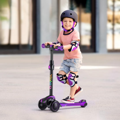 YOLEO Kinderroller Leuchträder 3-12 Jahre verstellbar - Violett