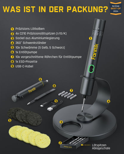 Fanttik T1 Max Präzisions Lötkolben Set - C210 Spitzen