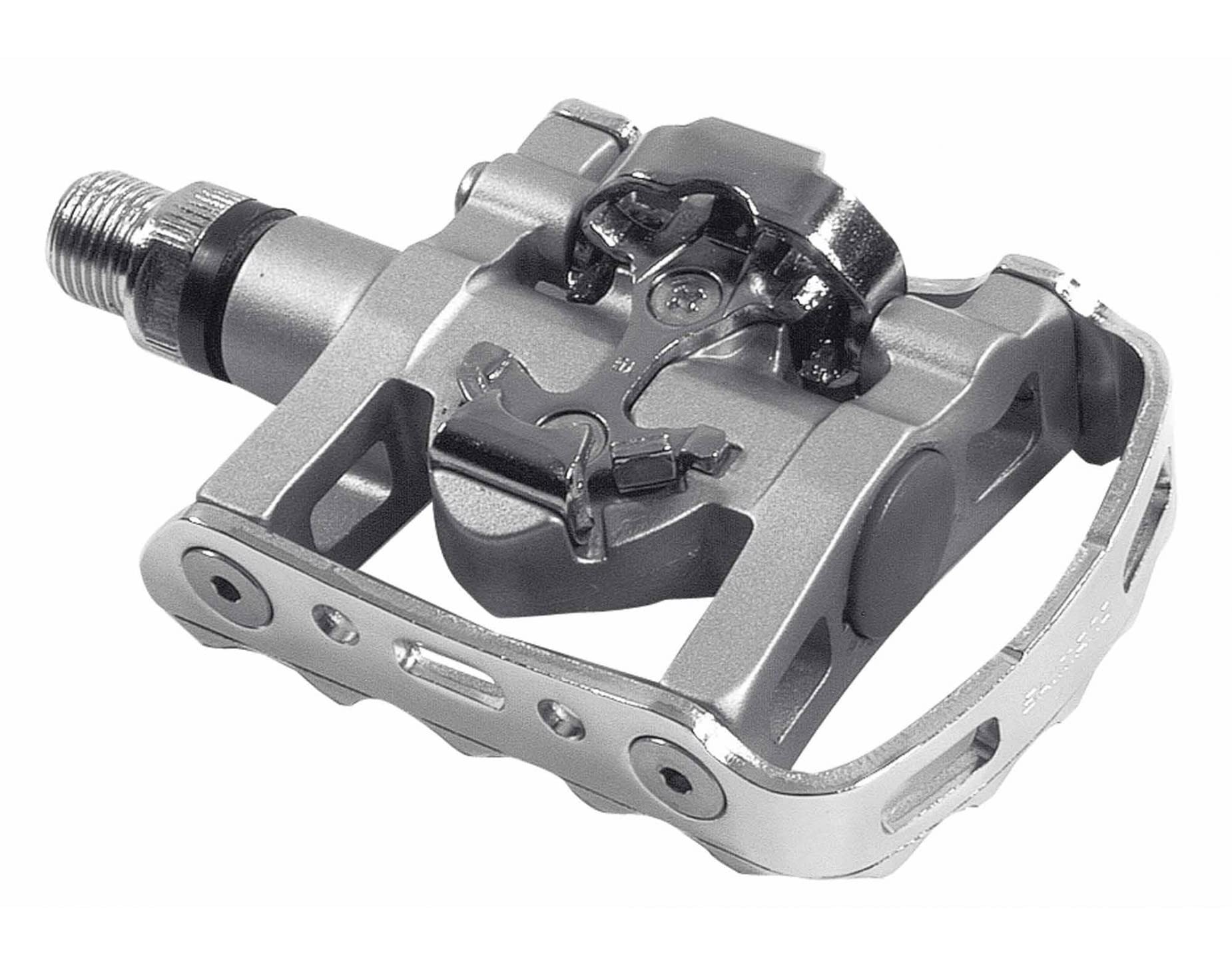 Shimano PDM-324 Fahrradpedale SPD mit Cleats, silber – Kombipedal mit SPD- und flacher Seite