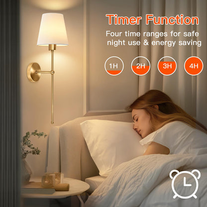 Ketom LED Wandleuchte Innen mit Akku, dimmbar, Gold, 2er-Set