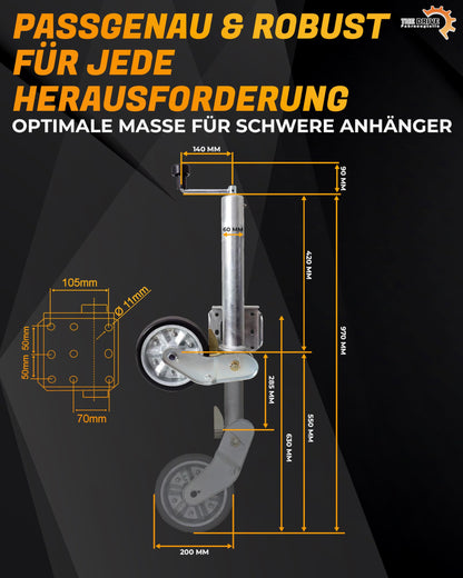 The Drive Anhänger Stützrad – Vollautomatik 500KG Ø 60mm