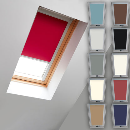 BB-Roto Verdunkelungsrollo für Roto Dachfenster mit Seitenschienen, Polyester, Aluminiumrahmen
