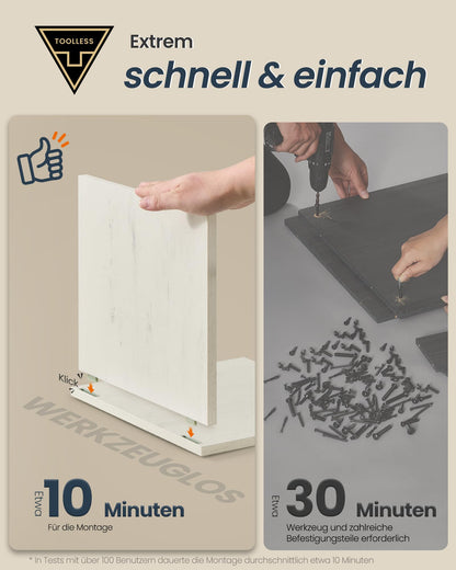 SONGMICS HOME Waschbeckenunterschrank BBC222WJ01, vintageweiss