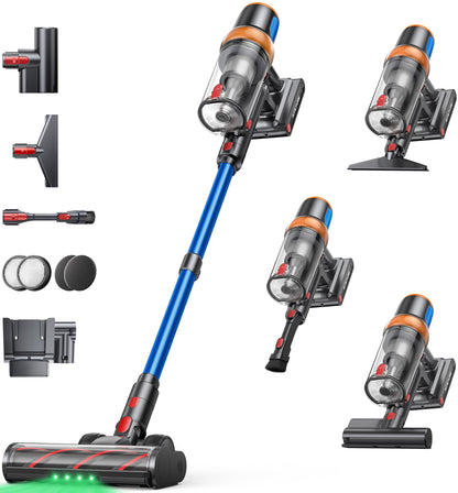 INTETURE BP50 Akku-Staubsauger 600W kabellos mit Wandladestation, selbststehend, V-förmiger Bürstenkopf