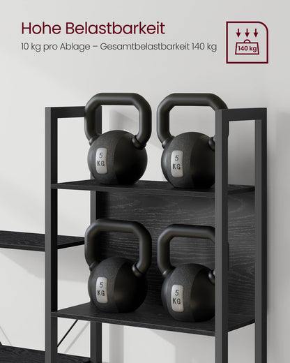 VASAGLE Bücherregal LLS107B56 – Industrie-Design, Ebenholzschwarz