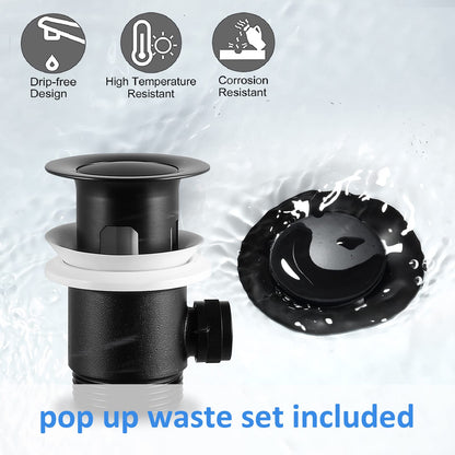 CECIPA MIRAS-B Waschtischarmatur Schwarz mit Zugstange