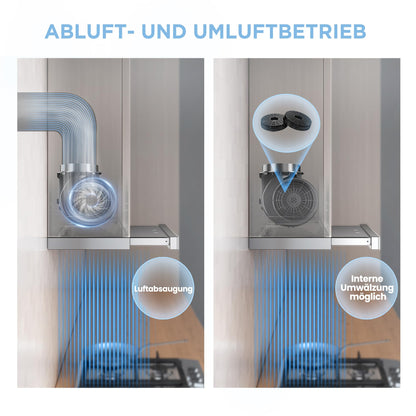 COMFEE' CHL03M21S Flachschirmhaube 60cm Umluft Silber
