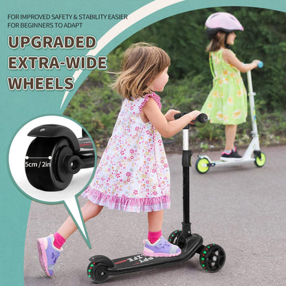 besrey Dreirad Kinder Roller – Faltbar, mit LED Leuchträdern