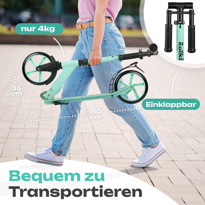 Rollkönig Kinderroller, faltbarer Cityroller mit grossen Rädern