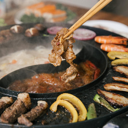 Food Party Hot Pot und Tischgrill Elektrisch – XXL für 8 Personen