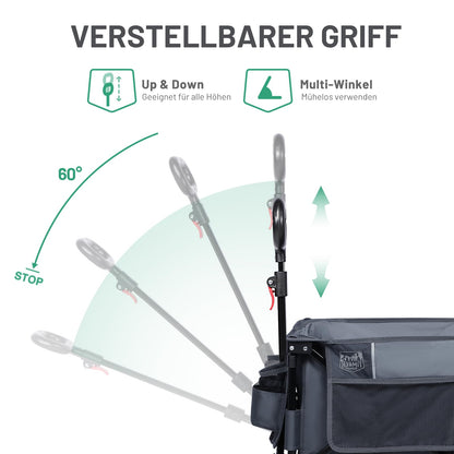 TIMBER RIDGE XXL Bollerwagen faltbar mit Bremsen und Getränkehalter