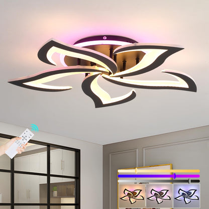 ZAITINZ LED Deckenleuchte 5 Blütenblätter Dimmbar – Schwarz