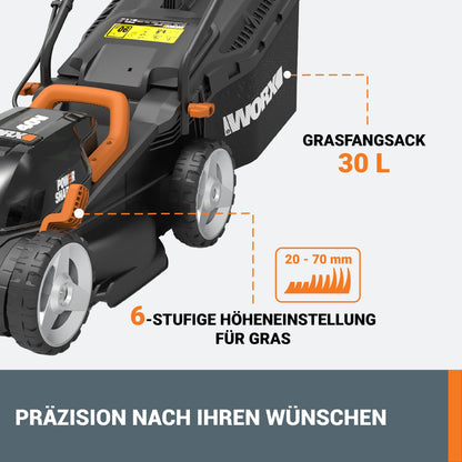 WORX WG779E.1 Akku-Rasenmäher - 34 cm Schnittbreite