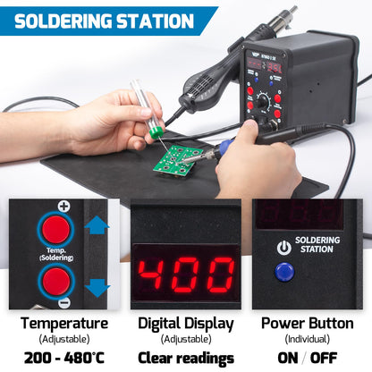 WEP 8786D-I SE 2-in-1 Lötstation mit Heissluftstation Set