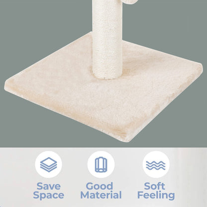 Dimaka Kratzbaum für Katzen, 74 cm, Sisal mit 4 Spielbällen, Beige