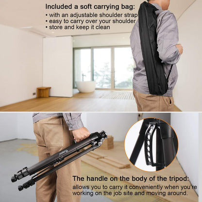 Huepar TPD16 Flachkopf-Aluminiumstativ 1,6m für Kreuzlaser