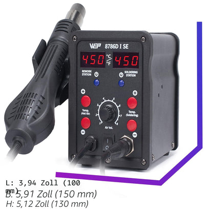 WEP 8786D-I SE 2-in-1 Lötstation mit Heissluftstation Set