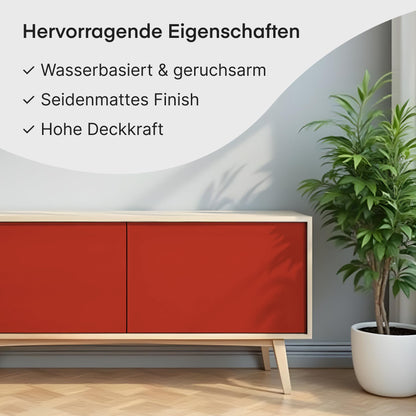 Grundmann Holzfarbe ACL 100 Holzlack - 3 Kg Rot RAL 3000 Feuerrot