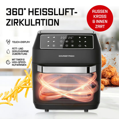 GOURMETmaxx Heissluftfritteuse 12 L Airfryer Minibackofen