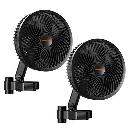 Spider Farmer Clip-Ventilator, oszillierend, EC-Motor, IP54, 2er Pack, kompakt, für Luftzirkulation in Growbox und Zelt