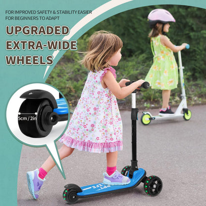 besrey Kinder Dreiradscooter - Faltbar, LED Leuchträder