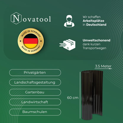 Novatool Wurzelsperre 3,5 x 0,6 m, 2 Stück, Rhizomsperre, schwarz