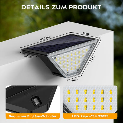 Shuniu LED Solar Treppenleuchten IP65 für Garten und Wege, 10 Stück