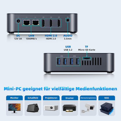DreamQuest Mini PC N95 16GB/512GB Micro Desktop - Win 11 Pro