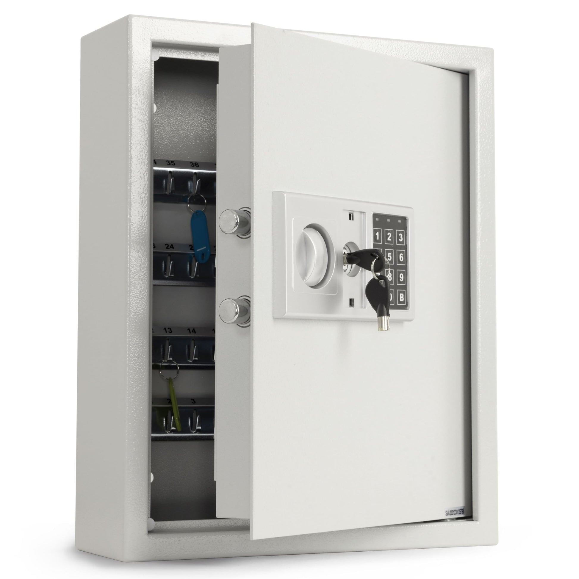 casa pura Elektronik-Schlüsseltresor für 27 Schlüssel. Anthrazitfarbener Stahlschrank mit elektronischem Zahlenschloss zur sicheren Schlüsselverwahrung.