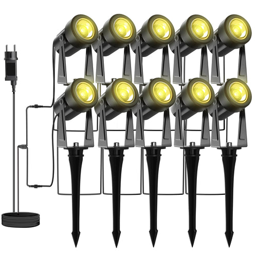 LONIUTO Gartenstrahler LED – 10er Pack Warmweiss 3000K