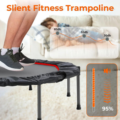LIFERUN Mini Trampolin Erwachsene Ø128cm Fitness - Rot