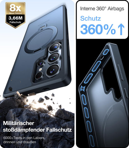 TORRAS Ostand Q3 Spin Hülle für Samsung Galaxy S25 Ultra Schwarz