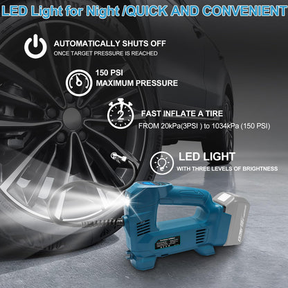 Powarobor 18V Akku Kompressor WTLYN-8081, 10,34 bar, für Makita Akkus