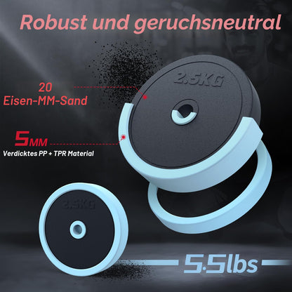 PASYOU Hantelset 20 kg, 4-in-1 verstellbar: Kurzhantel & Langhantel