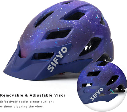 SIFVO Kinderfahrradhelm mit abnehmbarem Visier 50-57 cm