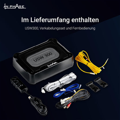 In Phase USW300 Aktiver Untersitz Subwoofer 300W - Schwarz
