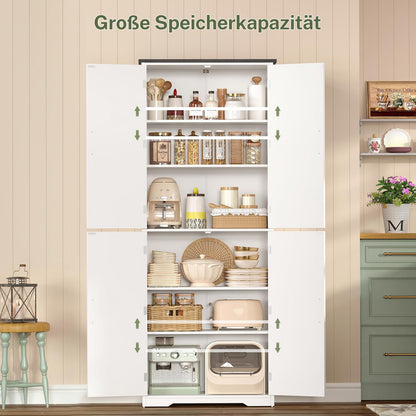 TEENFON Küchenschrank SNG071SW, Mehrzweckschrank mit 4 Türen, weiss