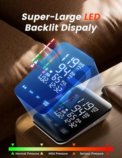 Aidisy U81CH Blutdruckmessgerät Oberarm mit LED-Display, 22–42 cm